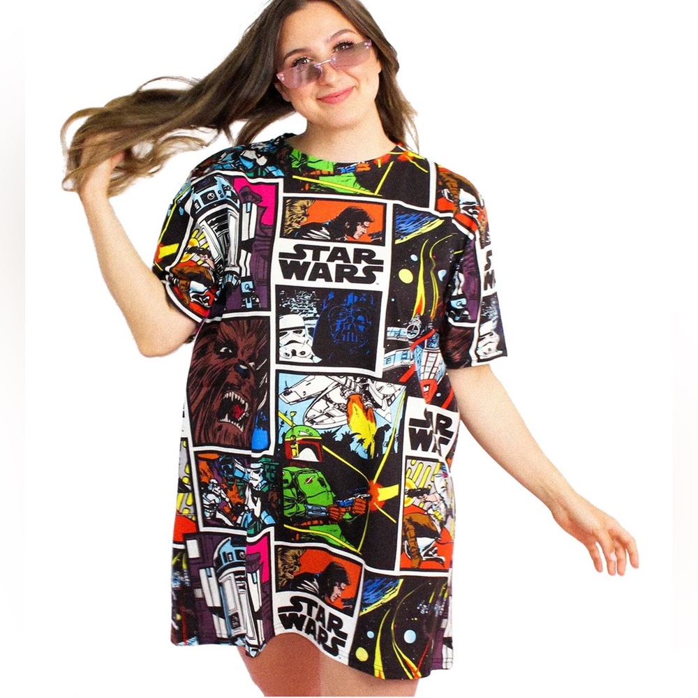 Cakeworthy Star Wars Comic T-shirt Dress Size Medium Crewneck Oversized Tee